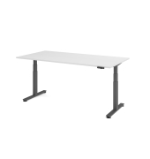 Sitz-Steh-Schreibtisch VXDSM, elektrisch h&ouml;henverstellbar, 63,5-128,5cm (H), 200x100cm (BxT), rechteckig, wei&szlig; / graphit