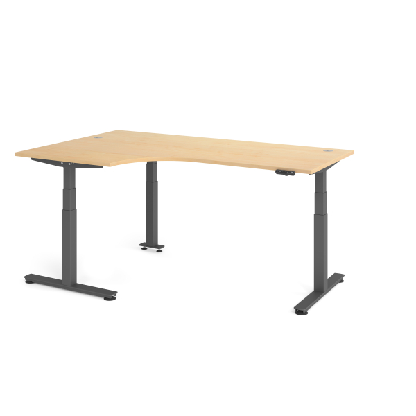 4032062307045 - Sitz-Steh-Schreibtisch VXDSM elektrisch höhenverstellbar 635-1285cm (H) 200x120cm (BxT) L-Form ahorn   graphit 4032062307
