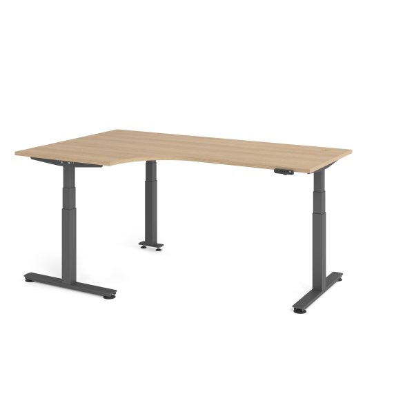 4032062307076 - Sitz-Steh-Schreibtisch VXDSM elektrisch höhenverstellbar 635-1285cm (H) 200x120cm (BxT) L-Form eiche   graphit 4032062307