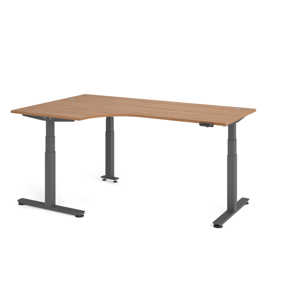 4032062307083 - Sitz-Steh-Schreibtisch VXDSM elektrisch höhenverstellbar 635-1285cm (H) 200x120cm (BxT) L-Form nussbaum   graphit 4032062