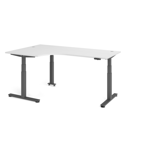 4032062307106 - Sitz-Steh-Schreibtisch VXDSM elektrisch höhenverstellbar 635-1285cm (H) 200x120cm (BxT) L-Form weiß   graphit 40320623071