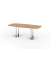 Konferenztisch VKT, 74,5cm (H), 220cmx83-103cm (BxT), 8 Personen, Tonnenform, asteiche / chrom