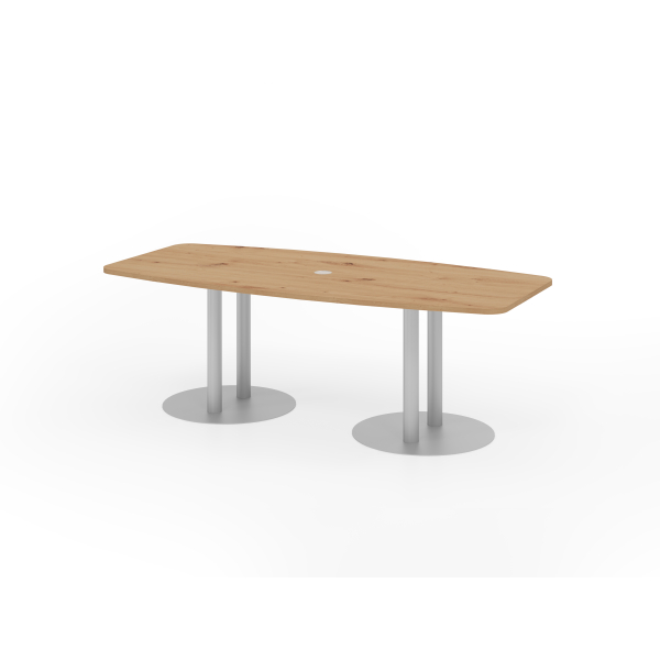4032062313459 - Konferenztisch VKT 745cm (H) 220cmx83-103cm (BxT) 8 Personen Tonnenform asteiche   silber 4032062313459 Hammerbacher
