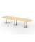 Konferenztisch K-Serie, 74cm (H), 400cmx85/130cm (BxT), 14 Personen, Tonnenform, ahorn / chrom