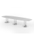 Konferenztisch VKT, 74cm (H), 400cmx85-130cm (BxT), 14 Personen, Tonnenform, lichtgrau / chrom