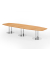 Konferenztisch VKT, 74cm (H), 400cmx85-130cm (BxT), 14 Personen, Tonnenform, buche / chrom
