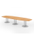 Konferenztisch VKT, 74cm (H), 400cmx85-130cm (BxT), 14 Personen, Tonnenform, buche / silber