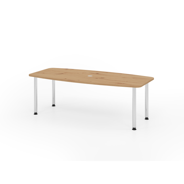 4032062313435 - Konferenztisch VKT manuell höhenverstellbar 72-74cm (H) 220cmx83 103cm (BxT) 8 Personen Tonnenform asteiche   chrom 4032062