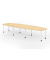 Konferenztisch K-Serie, manuell h&ouml;henverstellbar 72-74cm (H), 400cmx85/130cm (BxT), 14 Personen, Tonnenform, ahorn / graphit