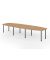 Konferenztisch K-Serie, manuell h&ouml;henverstellbar 72-74cm (H), 400cmx85/130cm (BxT), 14 Personen, Tonnenform, asteiche / graphit