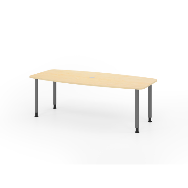 4032062316443 - Konferenztisch VKT manuell höhenverstellbar 72-74cm (H) 220cmx83 103cm (BxT) 8 Personen Tonnenform ahorn   graphit 40320623