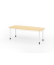 Konferenztisch K-Serie, manuell h&ouml;henverstellbar 72-74cm (H), 220cmx83/103cm (BxT), 8 Personen, Tonnenform, ahorn / graphit