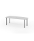 Konferenztisch K-Serie, manuell h&ouml;henverstellbar 72-74cm (H), 220cmx83/103cm (BxT), 8 Personen, Tonnenform, lichtgrau / graphit