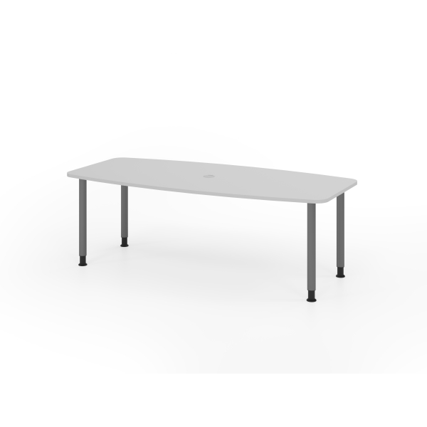 4032062316474 - Konferenztisch VKT manuell höhenverstellbar 72-74cm (H) 220cmx83 103cm (BxT) 8 Personen Tonnenform lichtgrau   graphit 4032