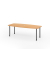 Konferenztisch K-Serie, manuell h&ouml;henverstellbar 72-74cm (H), 220cmx83/103cm (BxT), 8 Personen, Tonnenform, buche / graphit
