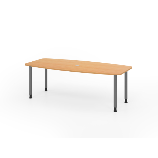 4032062316504 - Konferenztisch VKT manuell höhenverstellbar 72-74cm (H) 220cmx83 103cm (BxT) 8 Personen Tonnenform buche   graphit 40320623