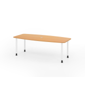 Konferenztisch K-Serie, manuell h&ouml;henverstellbar 72-74cm (H), 220cmx83/103cm (BxT), 8 Personen, Tonnenform, buche / graphit
