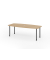 Konferenztisch K-Serie, manuell h&ouml;henverstellbar 72-74cm (H), 220cmx83/103cm (BxT), 8 Personen, Tonnenform, eiche / graphit