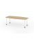 Konferenztisch K-Serie, manuell h&ouml;henverstellbar 72-74cm (H), 220cmx83/103cm (BxT), 8 Personen, Tonnenform, eiche / graphit