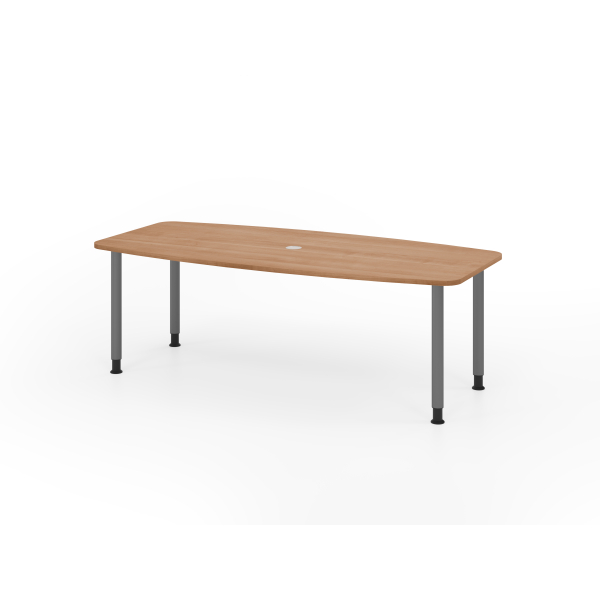 4032062316566 - Konferenztisch VKT manuell höhenverstellbar 72-74cm (H) 220cmx83 103cm (BxT) 8 Personen Tonnenform nussbaum   graphit 40320