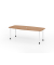 Konferenztisch K-Serie, manuell h&ouml;henverstellbar 72-74cm (H), 220cmx83/103cm (BxT), 8 Personen, Tonnenform, nussbaum / graphit