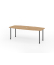 Konferenztisch K-Serie, manuell h&ouml;henverstellbar 72-74cm (H), 220cmx83/103cm (BxT), 8 Personen, Tonnenform, asteiche / graphit
