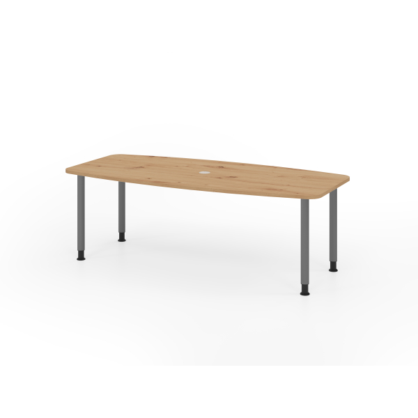4032062316597 - Konferenztisch VKT manuell höhenverstellbar 72-74cm (H) 220cmx83 103cm (BxT) 8 Personen Tonnenform asteiche   graphit 40320