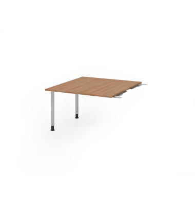 Verbindungsplatte h&ouml;henverstellbar KT12C nussbaum, silber rechteckig 120,0 x 130,0 x 72,0 - 74,0 cm