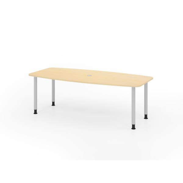 4032062316436 - Konferenztisch VKT manuell höhenverstellbar 72-74cm (H) 220cmx83-103cm (BxT) 8 Personen Tonnenform ahorn   silber 403206231