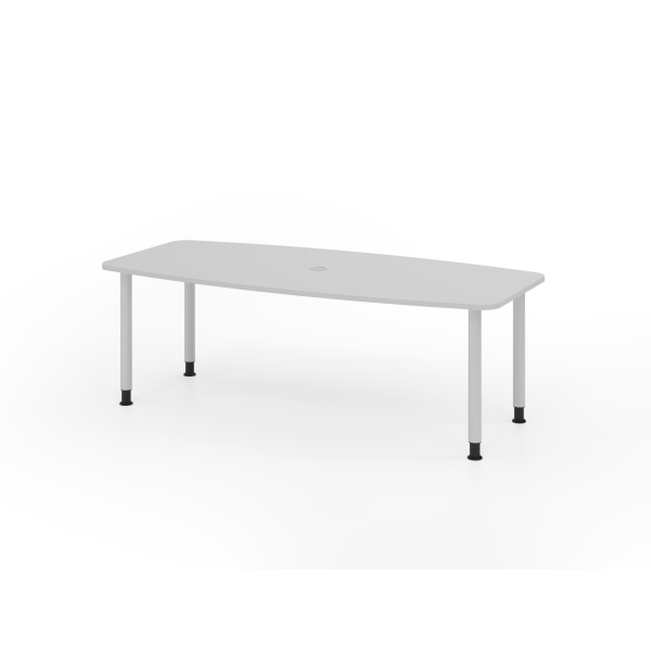 4032062316467 - Konferenztisch VKT manuell höhenverstellbar 72-74cm (H) 220cmx83-103cm (BxT) 8 Personen Tonnenform lichtgrau   silber 40320