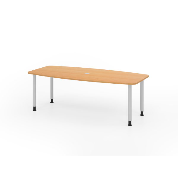 4032062316498 - Konferenztisch VKT manuell höhenverstellbar 72-74cm (H) 220cmx83-103cm (BxT) 8 Personen Tonnenform buche   silber 403206231