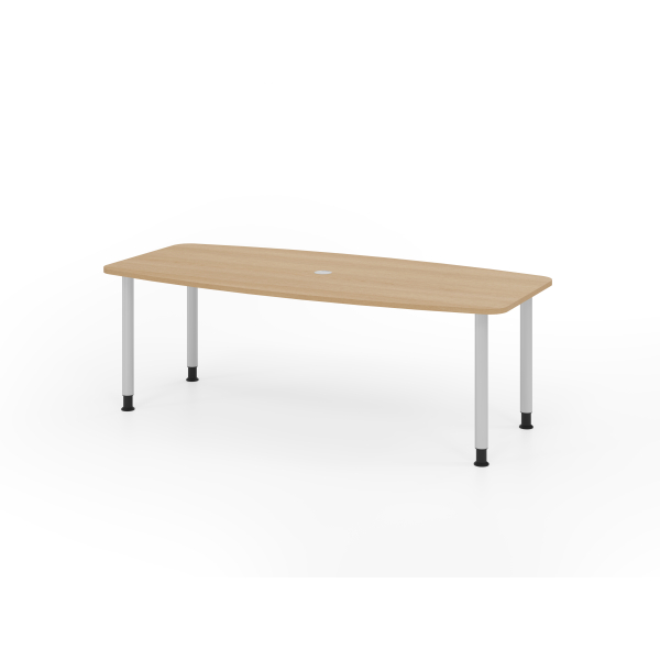 4032062316528 - Konferenztisch VKT manuell höhenverstellbar 72-74cm (H) 220cmx83-103cm (BxT) 8 Personen Tonnenform eiche   silber 403206231