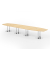 Konferenztisch K-Serie, 74cm (H), 520cmx85-130cm (BxT), 18 Personen, Tonnenform, ahorn / chrom