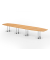 Konferenztisch K-Serie, 74cm (H), 520cmx85-130cm (BxT), 18 Personen, Tonnenform, buche / chrom