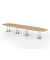 Konferenztisch K-Serie, 74cm (H), 520cmx85-130cm (BxT), 18 Personen, Tonnenform, eiche / chrom