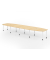 Konferenztisch K-Serie, manuell h&ouml;henverstellbar 72-74cm (H), 520cmx85-130cm (BxT), 18 Personen, Tonnenform, ahorn / graphit