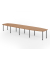 Konferenztisch K-Serie, manuell h&ouml;henverstellbar 72-74cm (H), 520cmx85-130cm (BxT), 18 Personen, Tonnenform, nussbaum / graphit