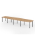 Konferenztisch K-Serie, manuell h&ouml;henverstellbar 72-74cm (H), 520cmx85-130cm (BxT), 18 Personen, Tonnenform, asteiche / graphit