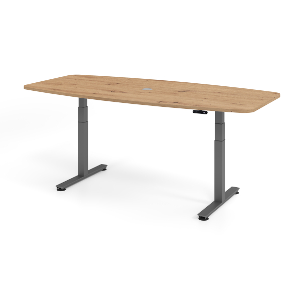 4032062313473 - Konferenztisch VXDSM elektrisch höhenverstellbar 62-127cm (H) 220x103cm (BxT) 8 Personen Tonnenform asteiche   graphit 4032