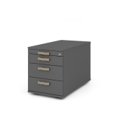 Solid TC30 Rollcontainer grafit 4 Ausz&uuml;ge 42,8 x 80,0 x 51,2 cm