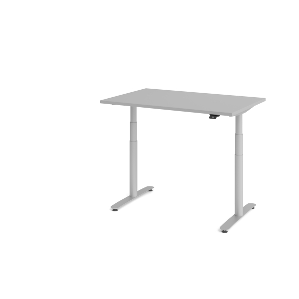4032062303511 - Sitz-Steh-Schreibtisch VXDLR elektrisch höhenverstellbar 127cm (H) 120x80cm (BxT) rechteckig lichtgrau   silber 40320623035