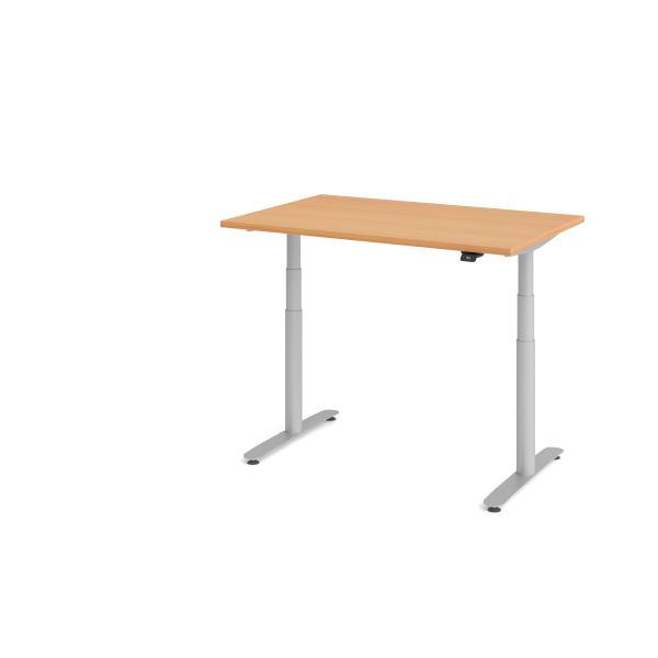 4032062303528 - Sitz-Steh-Schreibtisch VXDLR elektrisch höhenverstellbar 127cm (H) 120x80cm (BxT) rechteckig buche   silber 4032062303528 H
