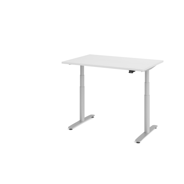 4032062303542 - Sitz-Steh-Schreibtisch VXDLR elektrisch höhenverstellbar 127cm (H) 120x80cm (BxT) rechteckig weiß   silber 4032062303542 Ha