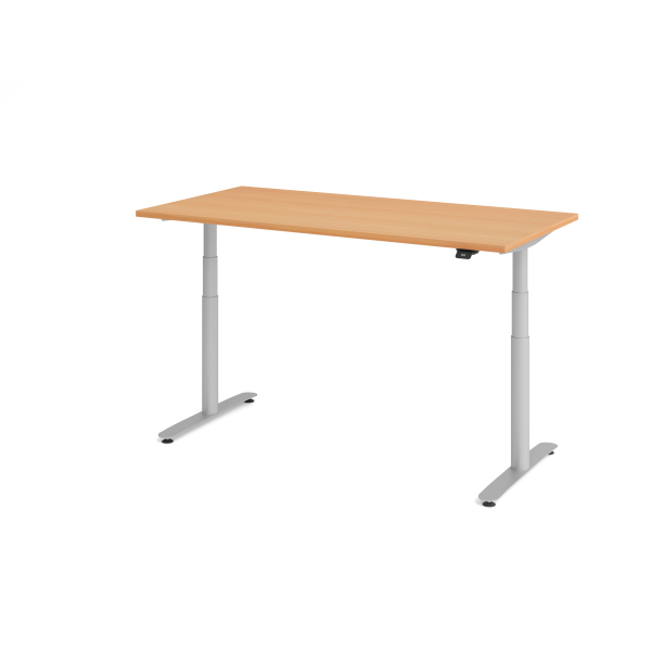4032062303597 - Sitz-Steh-Schreibtisch VXDLR elektrisch höhenverstellbar 127cm (H) 160x80cm (BxT) rechteckig buche   silber 4032062303597 H