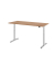 Sitz-Steh-Schreibtisch VXDLR, elektrisch h&ouml;henverstellbar, 127cm (H), 180x80cm (BxT), rechteckig, nussbaum / silber