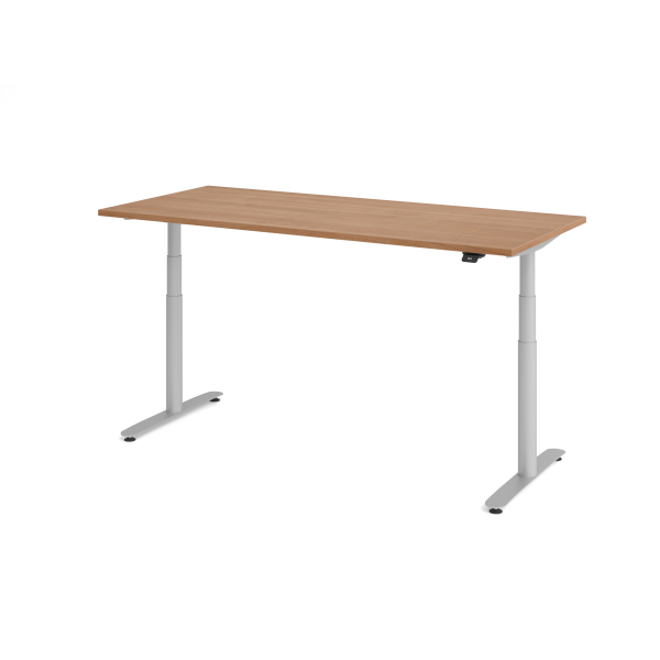 4032062303672 - Sitz-Steh-Schreibtisch VXDLR elektrisch höhenverstellbar 127cm (H) 180x80cm (BxT) rechteckig nussbaum   silber 403206230367