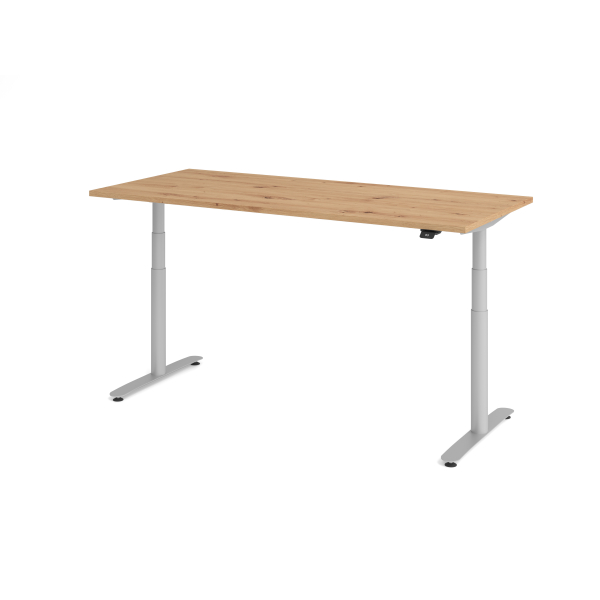 4032062303702 - Sitz-Steh-Schreibtisch VXDLR elektrisch höhenverstellbar 127cm (H) 180x80cm (BxT) rechteckig asteiche   silber 403206230370