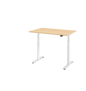 Sitz-Steh-Schreibtisch VXDLR, elektrisch h&ouml;henverstellbar, 127cm (H), 120x80cm (BxT), rechteckig, ahorn / wei&szlig;
