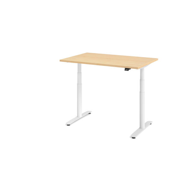 4032062303719 - Sitz-Steh-Schreibtisch VXDLR elektrisch höhenverstellbar 127cm (H) 120x80cm (BxT) rechteckig ahorn   weiß 4032062303719 Ham