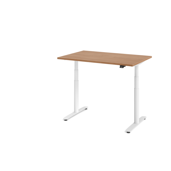 4032062303740 - Sitz-Steh-Schreibtisch VXDLR elektrisch höhenverstellbar 127cm (H) 120x80cm (BxT) rechteckig nussbaum   weiß 4032062303740 